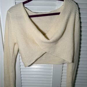 Cream Knit Cropped Sweater